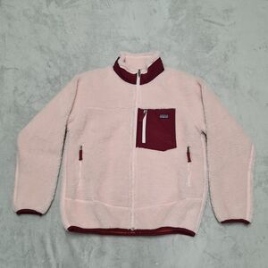 PATAGONIA Retro-X Jacket Fleece Pink Kids XL Bomber Long Sleeve